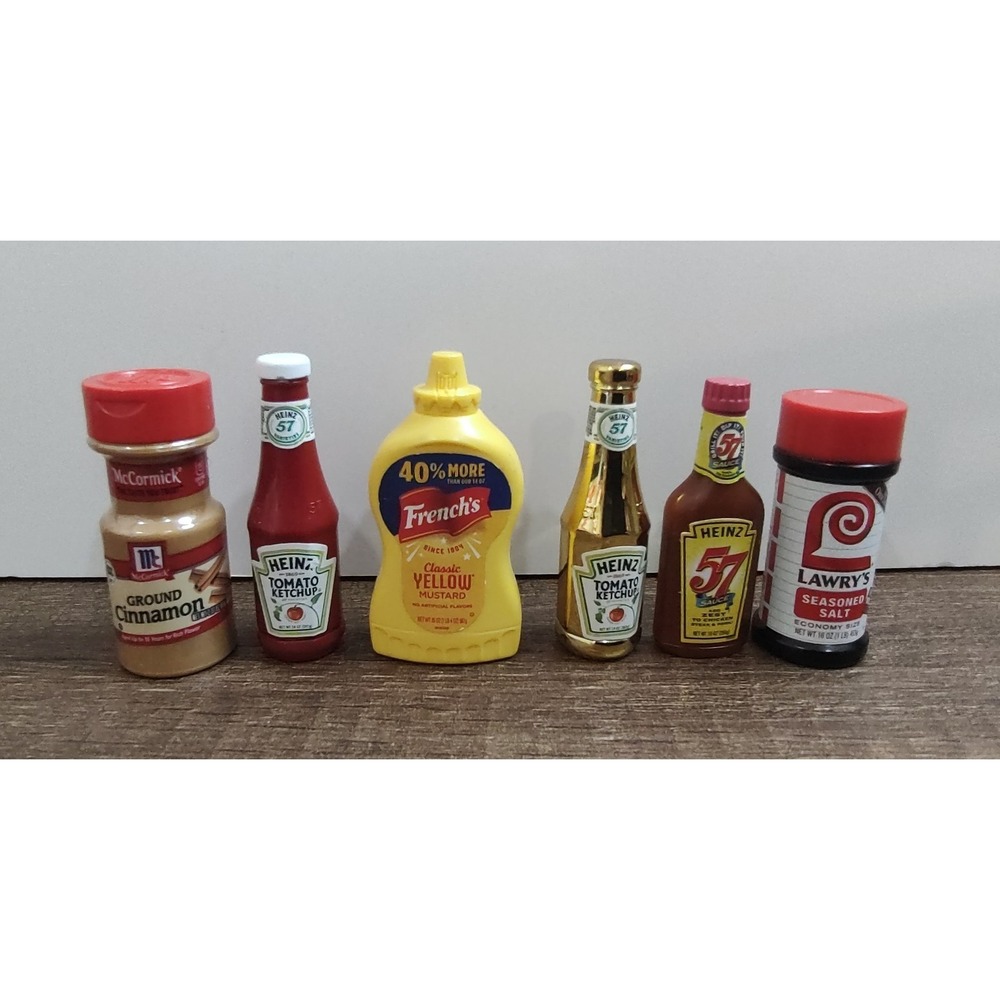 Zuru Mini Brands Lot Of 6 Miniature Toy Collectible Condiments Mustard Ketchup